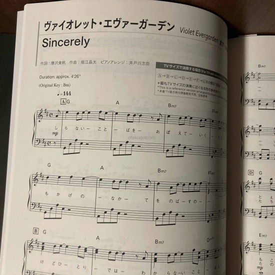 Piano Solo / Anime Song Piano 10 Golden Hits  PINK Love in Notes 