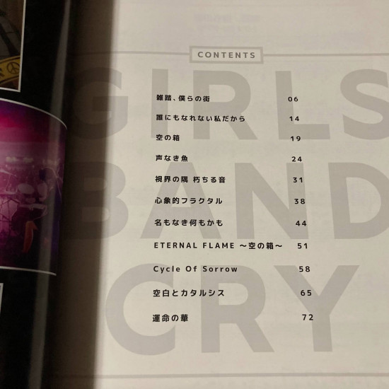 Girls Band Cry TV ANIME Piano Solo Sheet Music Score Book