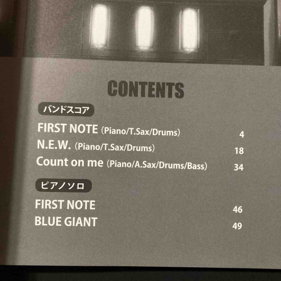 BLUE GIANT  Piano Saxophone Sheet Music Score